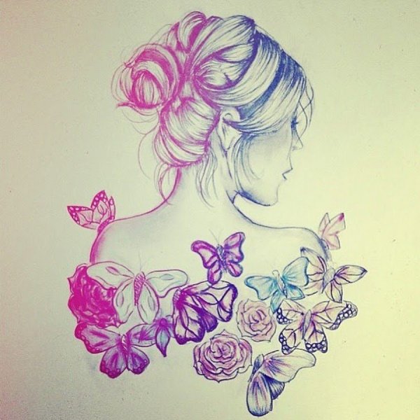 Роза карандашом