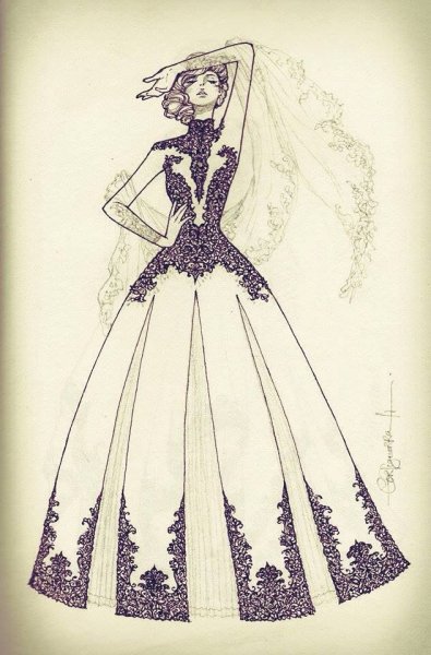 Современное платье рисунок