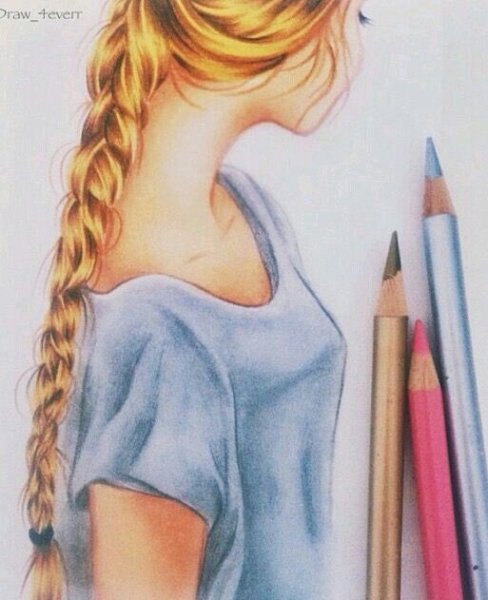 Нарисовать девушку цветными карандашами