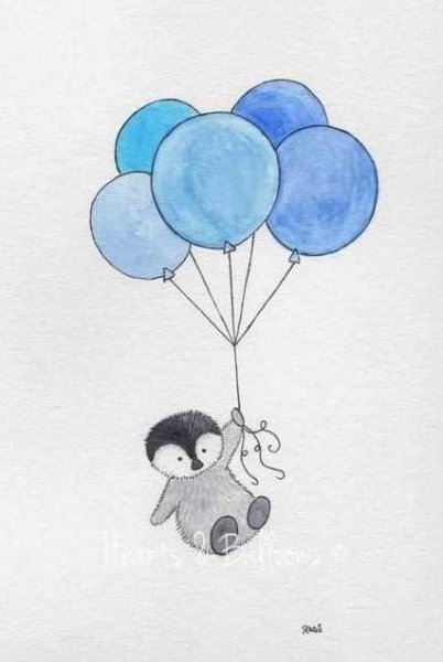 Девушка с шариками скетч