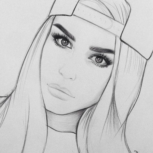 Рисунок девушки карандашом