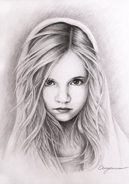 Мия Бойко портрет карандашом