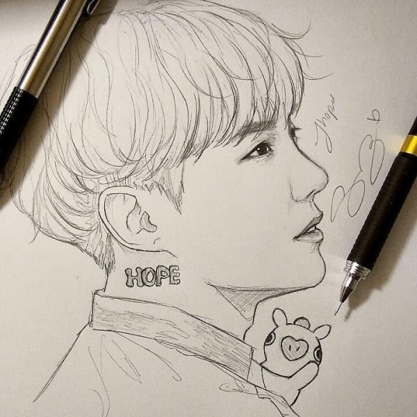 BTS карандашом Хосок