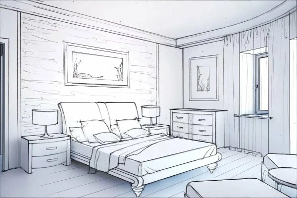 Интерьер комнаты для срисовки