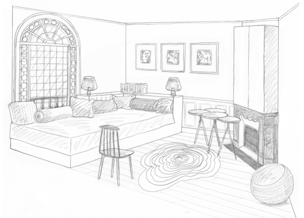 Гостиная в перспективе