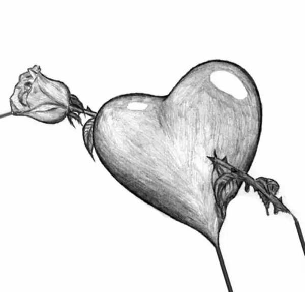 Картинки для рисования карандашом любовь