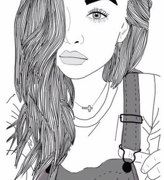 Черно белые рисунки девушек карандашом