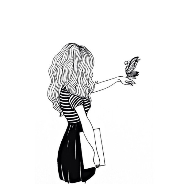 Рисунки для срисовки девушки