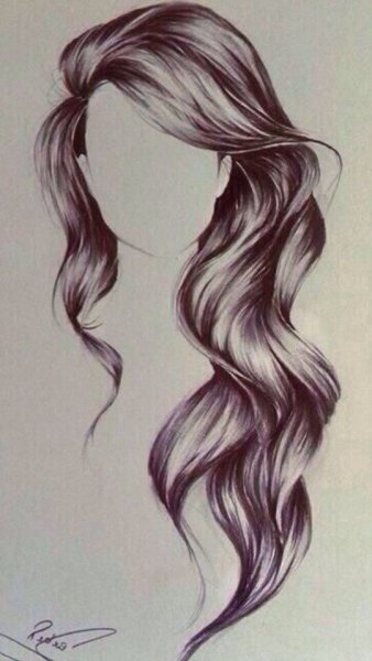 Волосы карандашом