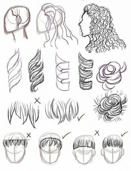 Рисунки для срисовки карандашом прически