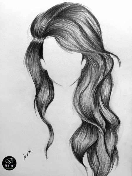 Волосы карандашом