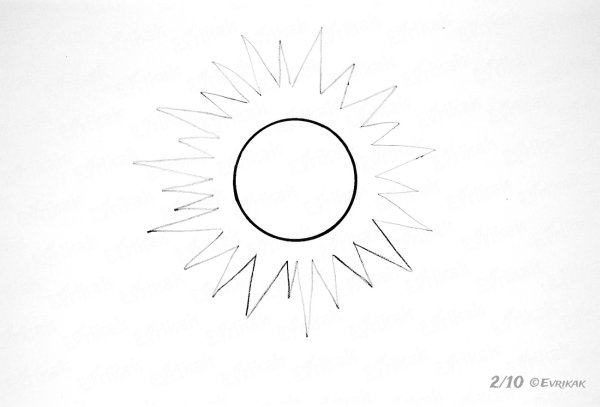 Солнце карандашом