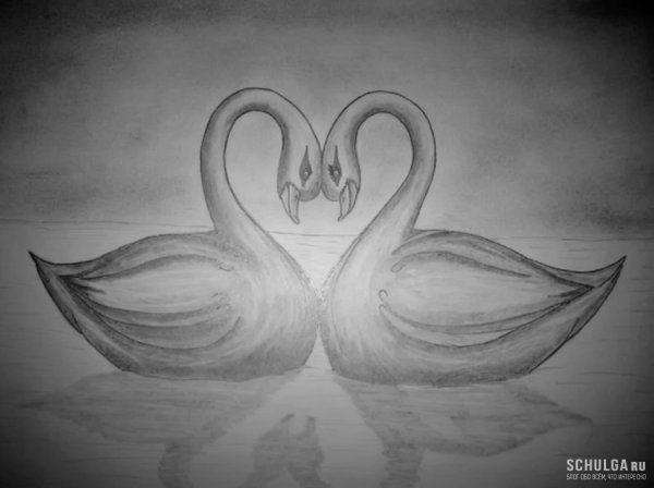 Детские рисунки лебедя
