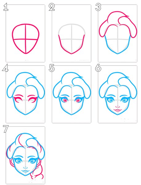Как нарисовать портрет Эльзы
