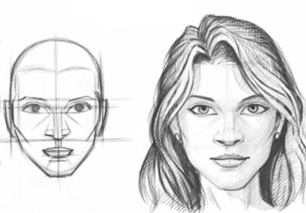 Поэтопно рисование лица