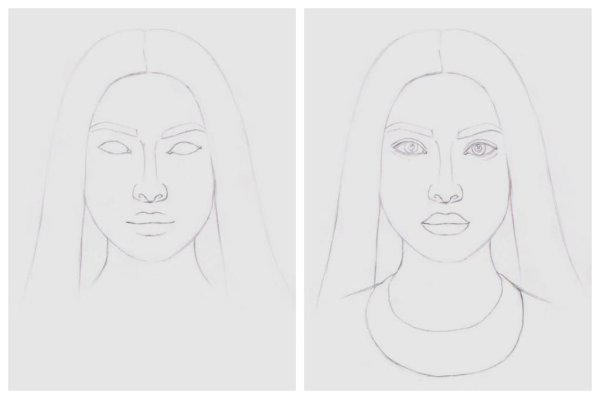 Портрет девушки карандашом