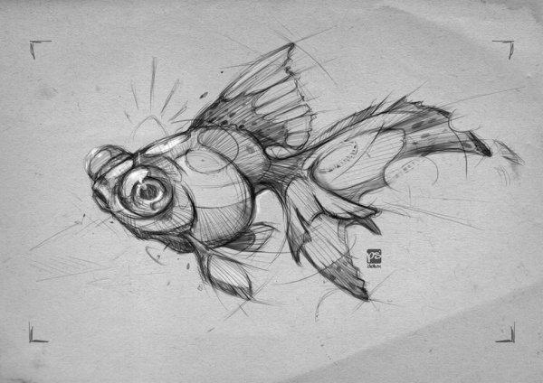 Рыбка карандашом
