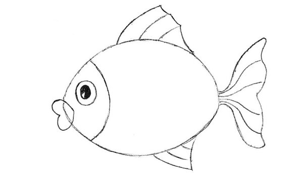 Рисунок рыбы поэтапно