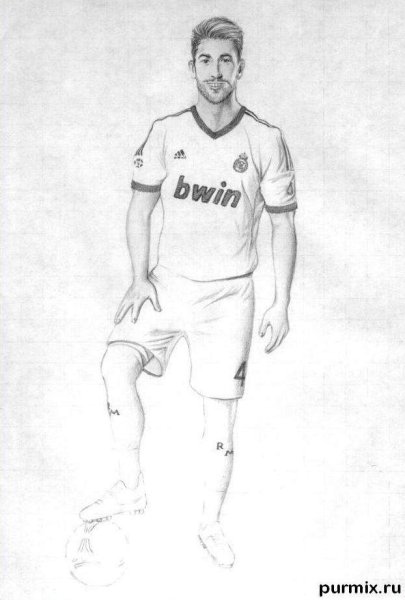 Серхио Рамос рисунок карандашом