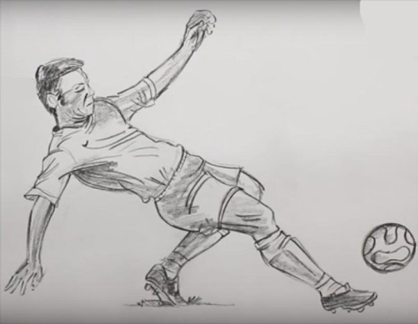 Рисование футбольный мяч