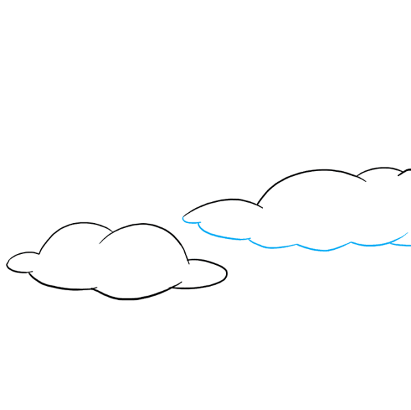 Поэтапное рисование облаков