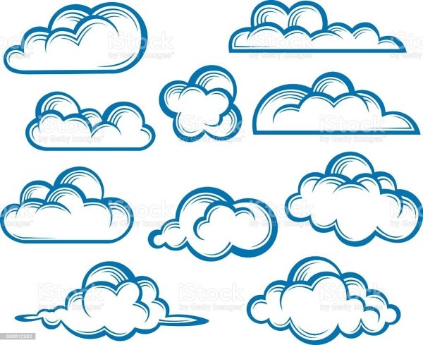 Рисование пушистые облака