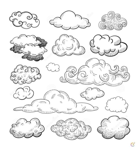 Облака рисунок карандашом