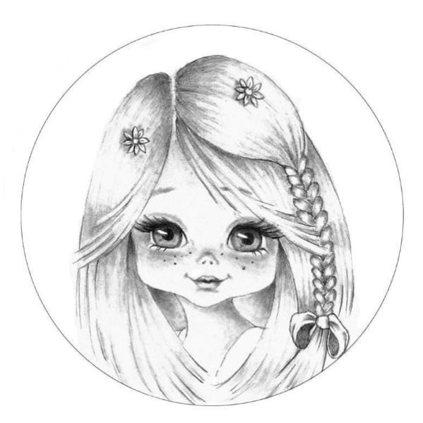 Лицо куклы карандашом