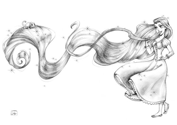 Принцесса рисунок карандашом