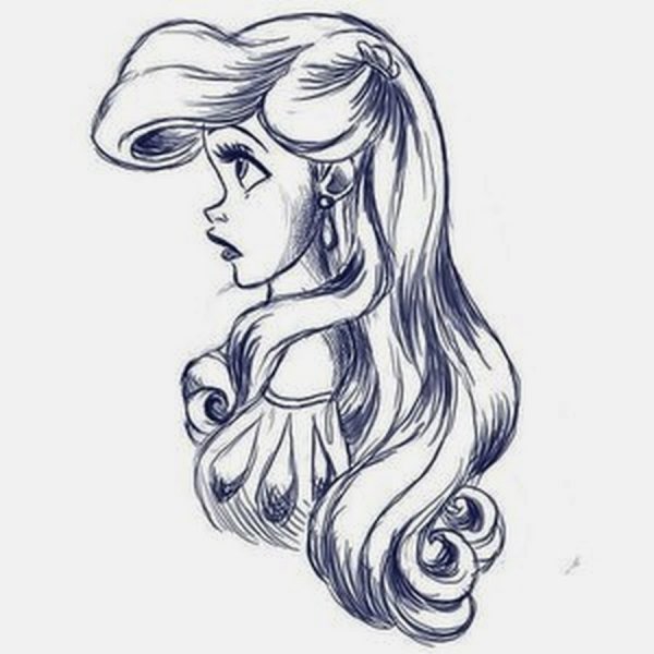 Ариель Дисней для срисрвки