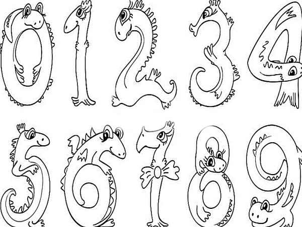 Веселые цифры: раскраска