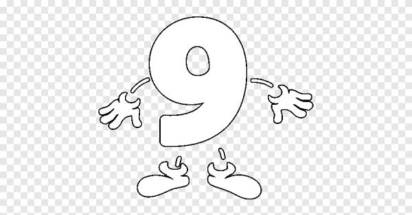 Цифра 9 раскраска для детей