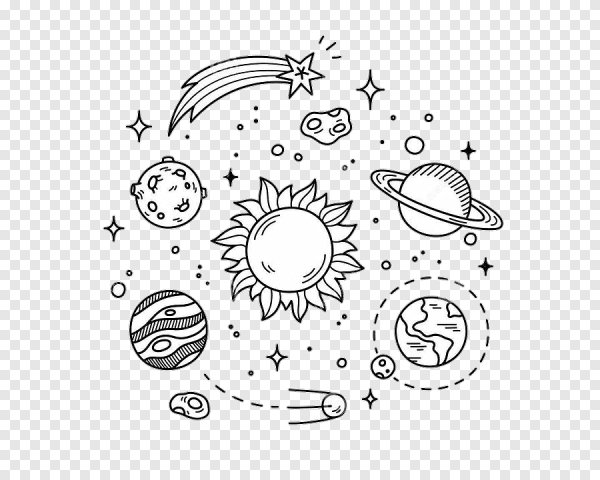 Рисунки космоса для срисовки