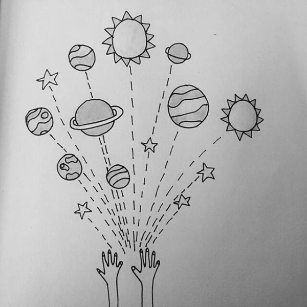 Рисунки планет для скетчбука