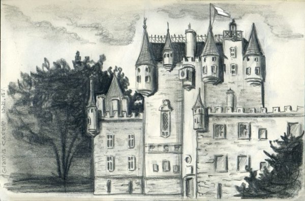 Замок рисунок карандашом