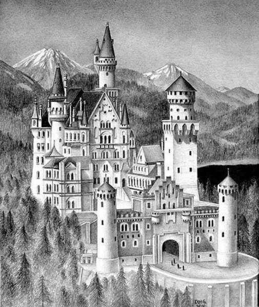 Замок Гарри Поттера раскраска