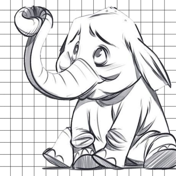 Картинки для срисовки Слоник