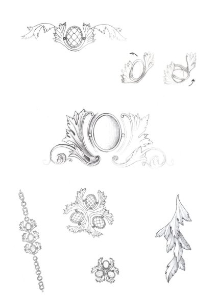 Эскиз комплекта украшений
