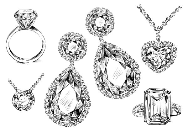Эскиз комплекта ювелирных украшений