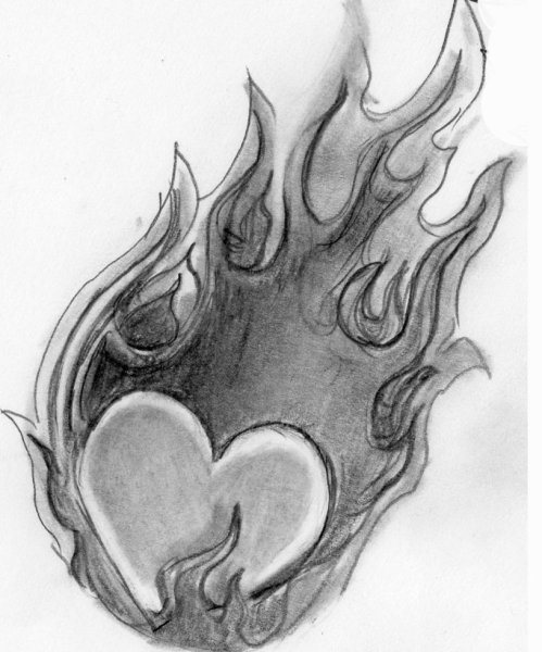 Костёр рисунок карандашом