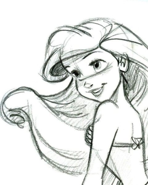 Русалочка Ариэль для срисовки