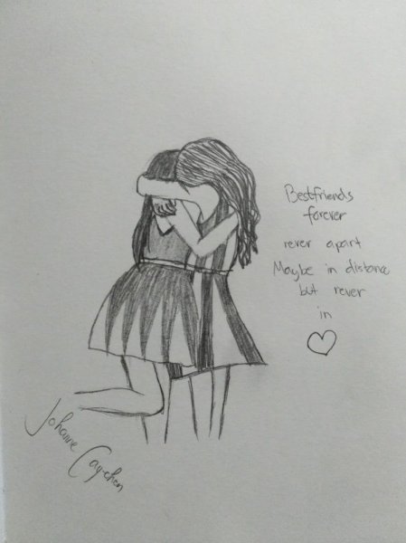 Рисунки карандашом подруги