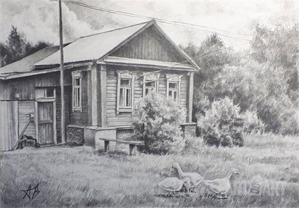 Деревенский дом Графика