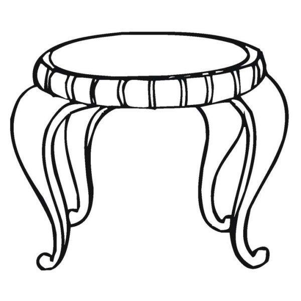 Стул и стол карандашом