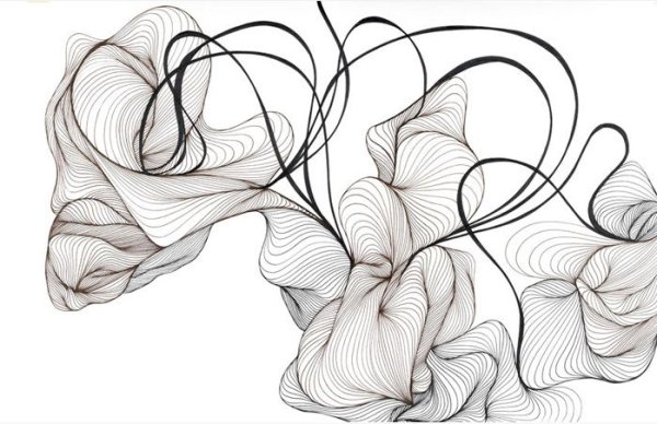 Композиция из волнистых линий