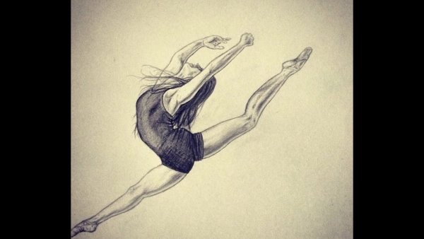 Гимнастка рисунок карандашом