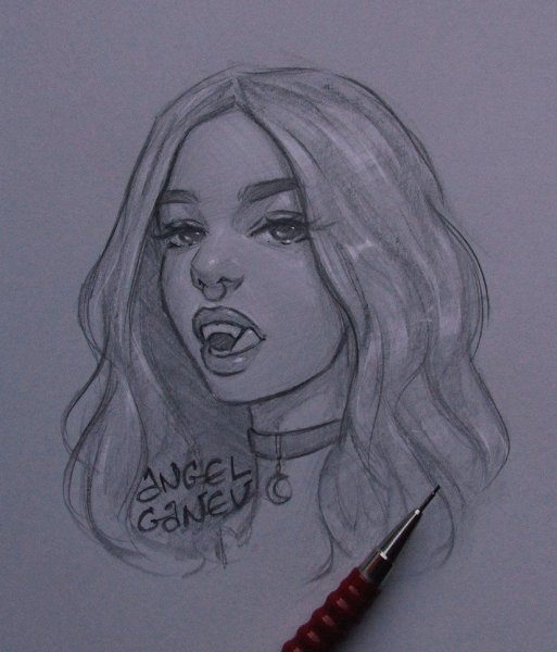 Девушка вампир для срисовки