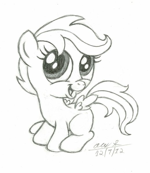 Пони арт карандашом для срисовки