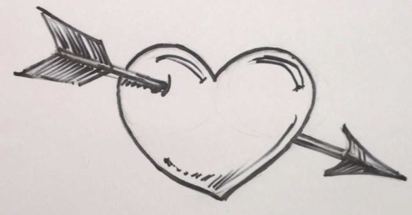 Сердце карандашом