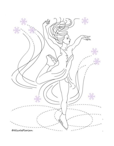 Раскраска фигуристка